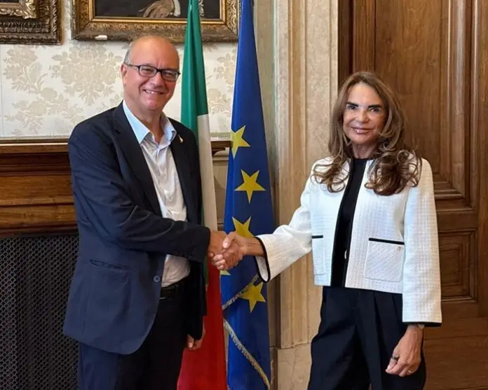 Ministro Giuseppe Valditara_Nicoletta Zampillo Del Vecchio, Presidente della Fondazione Leonardo Del Vecchio_2