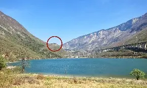 lago Morto, sullo sfondo i borghi - cerchiato