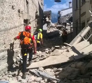 soccorso alpino ad Amatrice