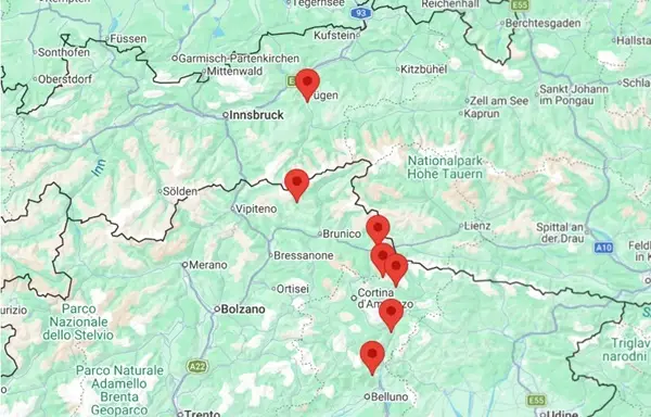 mappa del percorso del lupo