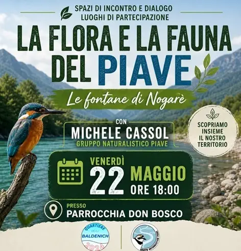 Flora e fauna del Piave, le Fontane di Nogarè. Venerdì alle 18 al Don Bosco