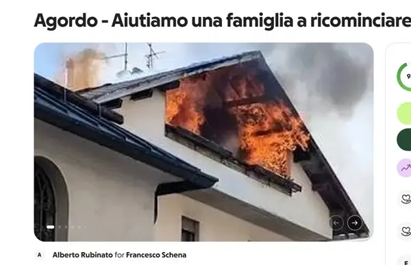 donazione incendio Agordo