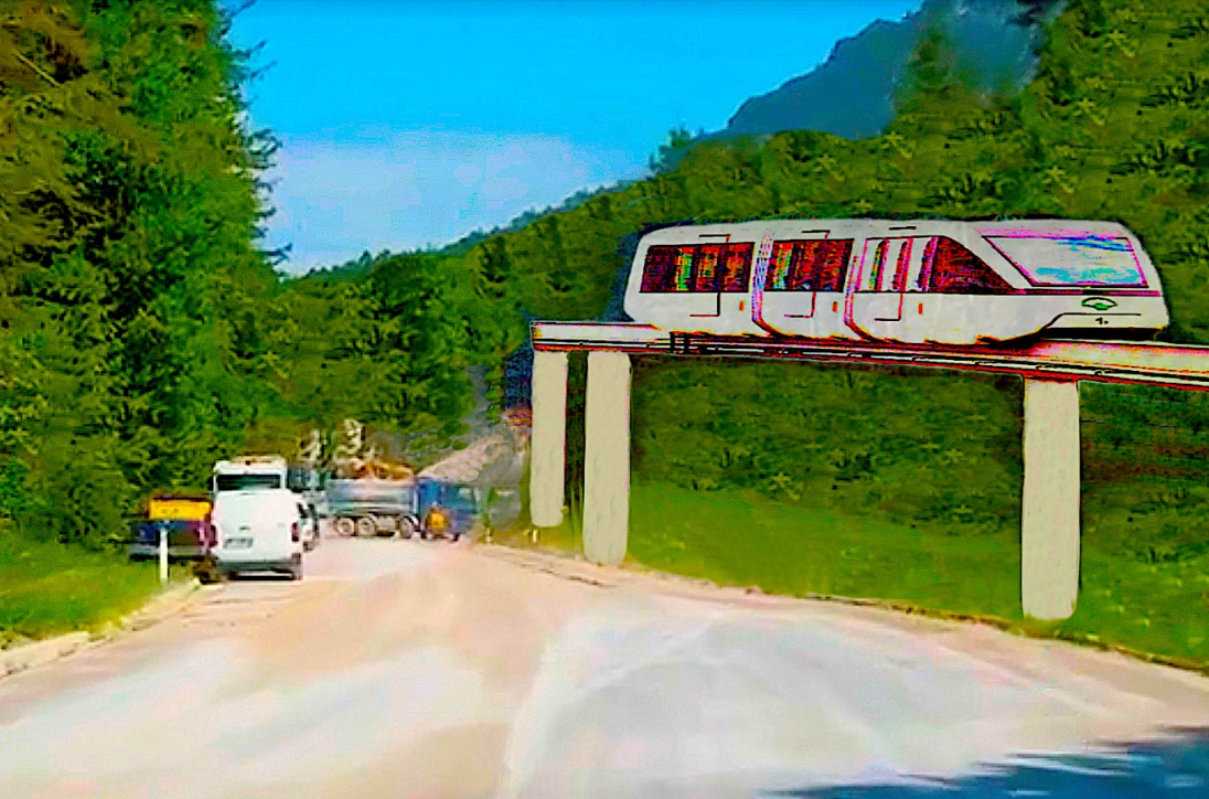 Una monorotaia sopraelevata per le zone a rischio frane: una soluzione svizzera per Belluno