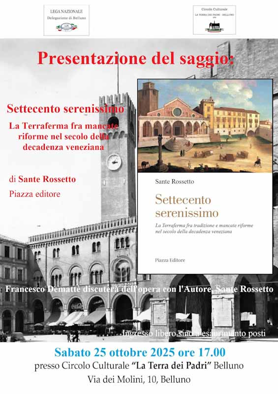 Sante Rossetto presenta a Borgo Piave “Settecento serenissimo”