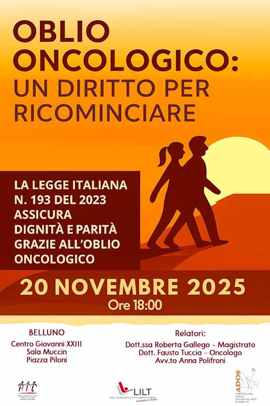 Legge 193/2023: a Belluno il “Diritto all’Oblio Oncologico” per ricominciare