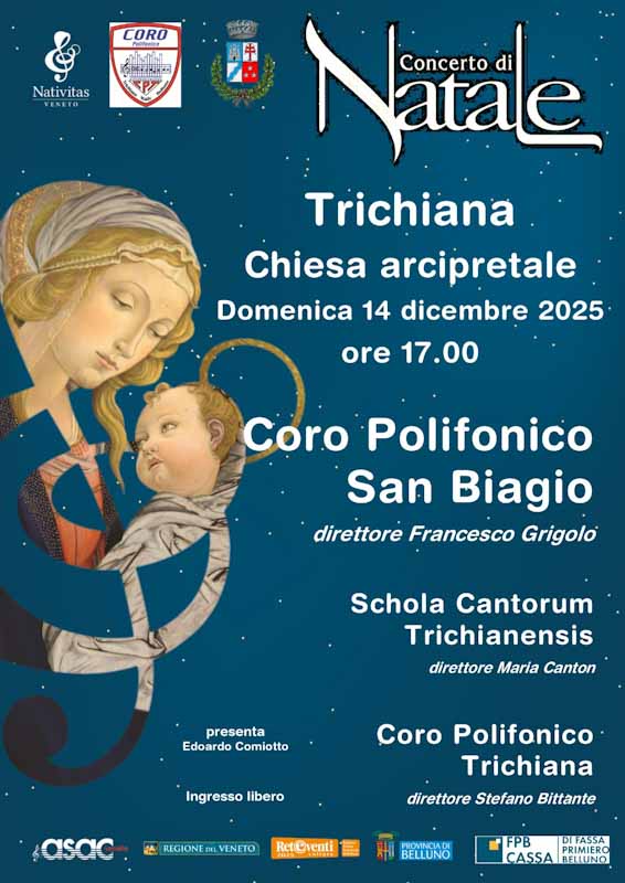 Concerto di Natale del Coro polifonico di Trichiana. Domenica nella chiesa arcipretale