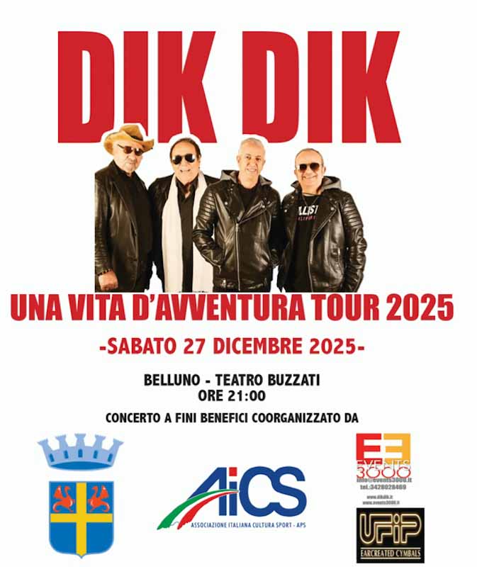 I Dik Dik a Belluno per una serata di solidarietà