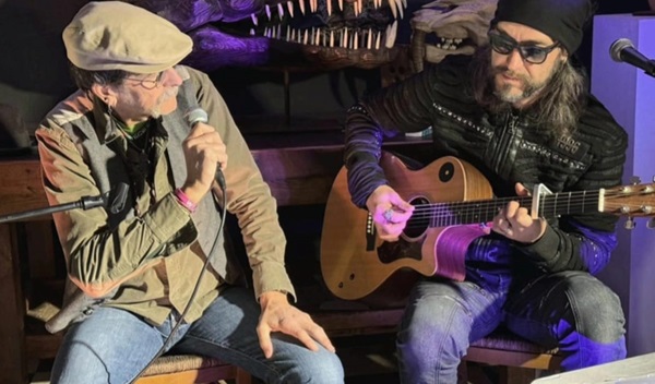 Max Solinas (scultore e scrittore ) e Nicola Pilat Spina (musicista)