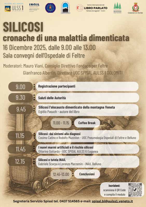 Silicosi: cronache di una malattia dimenticata. Martedì il convegno a Feltre