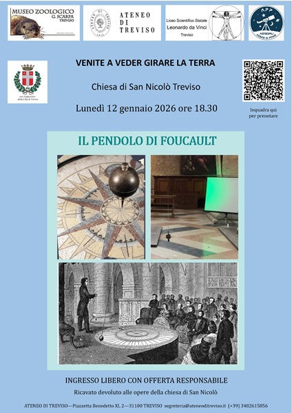 La Terra “ruota” a San Nicolò: il fascino del Pendolo di Foucault lunedì a Treviso