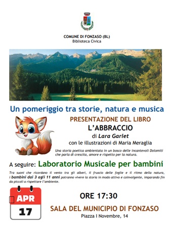 Parole, suoni e natura. Venerdì a Fonzaso il libro di Lara Garlet “L’Abbraccio”